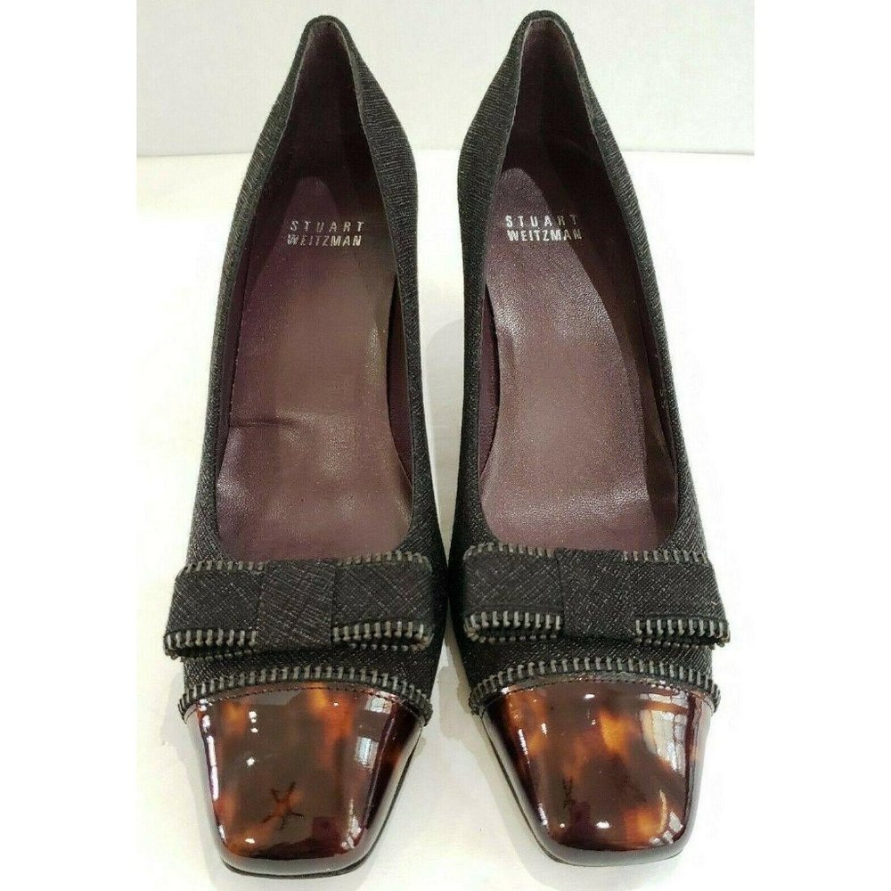 Stuart Weitzman Tortoise Shell Cap Toe Heels 7ss - image 1